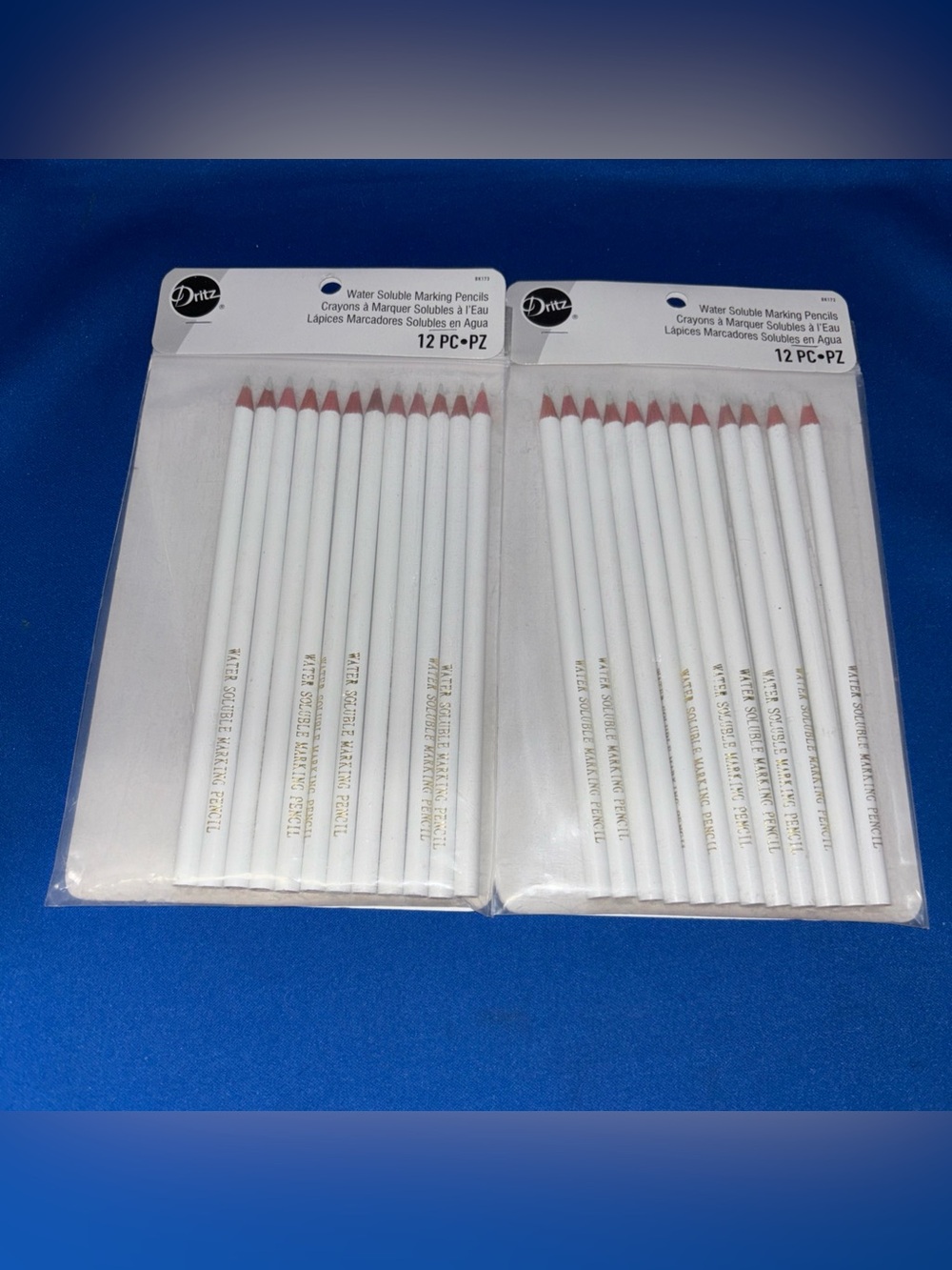 Dritz White Water Soluble Marking Pencils - Pink Tip (2 Packs)